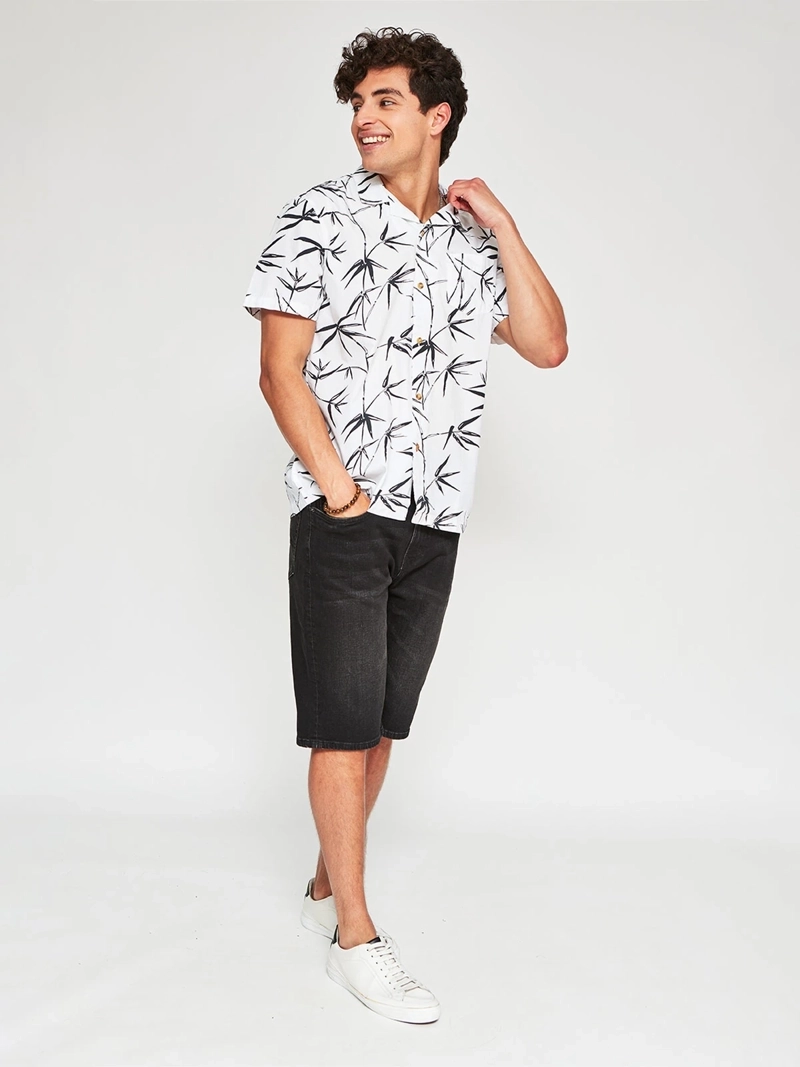 CAMISA HOMBRE ROBERT LEWIS ALGODÓN MANGA CORTA ESTAMPADA - 4