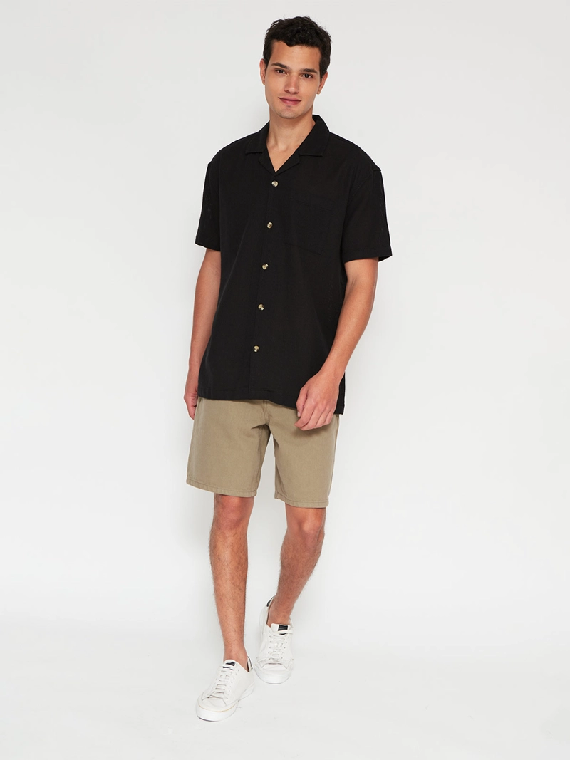 CAMISA HOMBRE BARBADOS ALGODÓN MANGA CORTA TEJIDA - 4