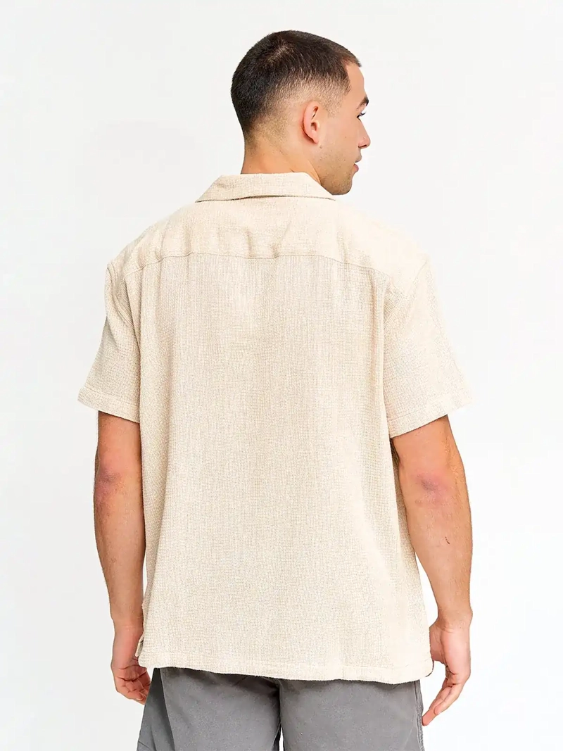 CAMISA HOMBRE BARBADOS ALGODÓN MANGA CORTA TEJIDA - 2