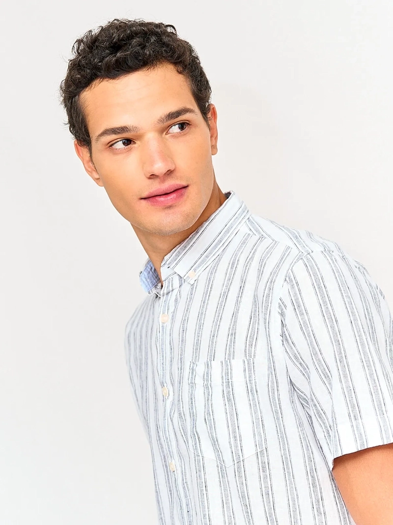 CAMISA HOMBRE KENNETH STEVENS LINO MANGA CORTA - 3