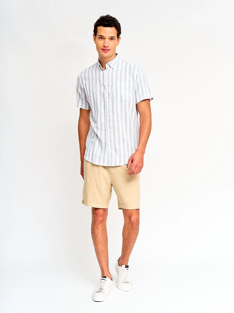 CAMISA HOMBRE KENNETH STEVENS LINO MANGA CORTA - 4