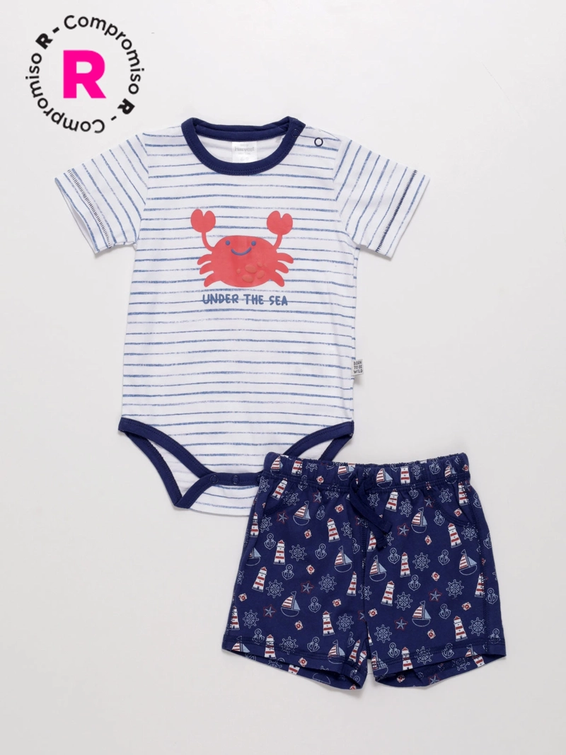 CONJUNTO NIÑO BABY HARVEST BODY MANGA CORTA MAS SHORT - 1