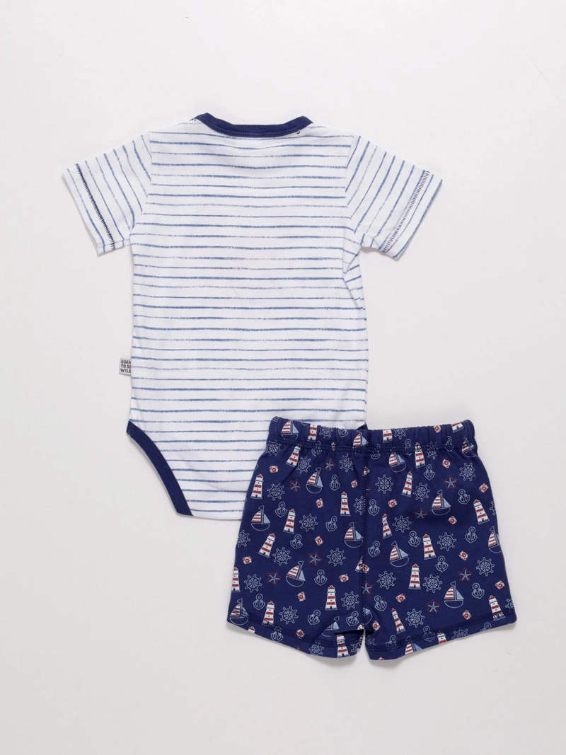 CONJUNTO NIÑO BABY HARVEST BODY MANGA CORTA MAS SHORT - 2