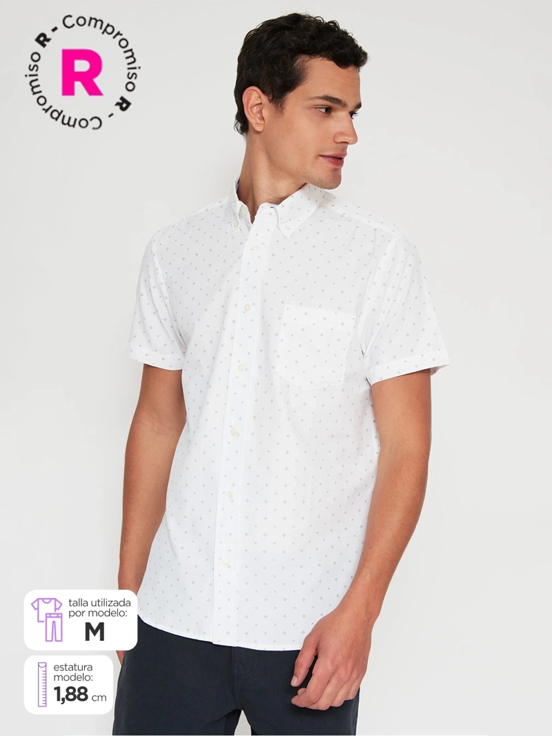 CAMISA HOMBRE KENNETH STEVENS ALGODÓN MANGA CORTA POPLIN - 1