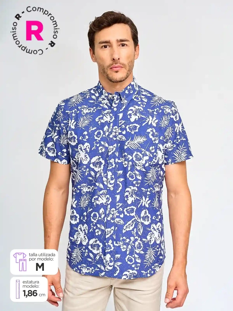 CAMISA HOMBRE KENNETH STEVENS ALGODÓN MANGA CORTA - 1