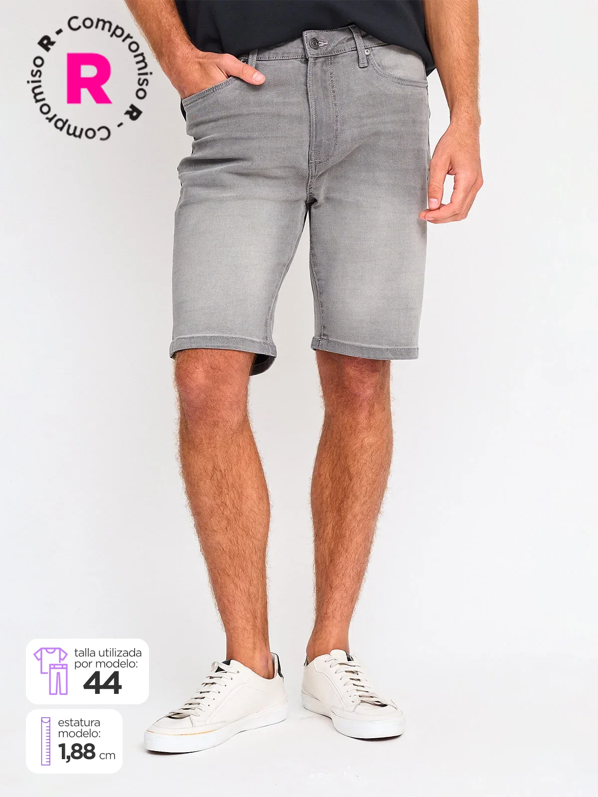 BERMUDA HOMBRE AEROPOSTALE SLIM ALGODÓN DENIM - 1