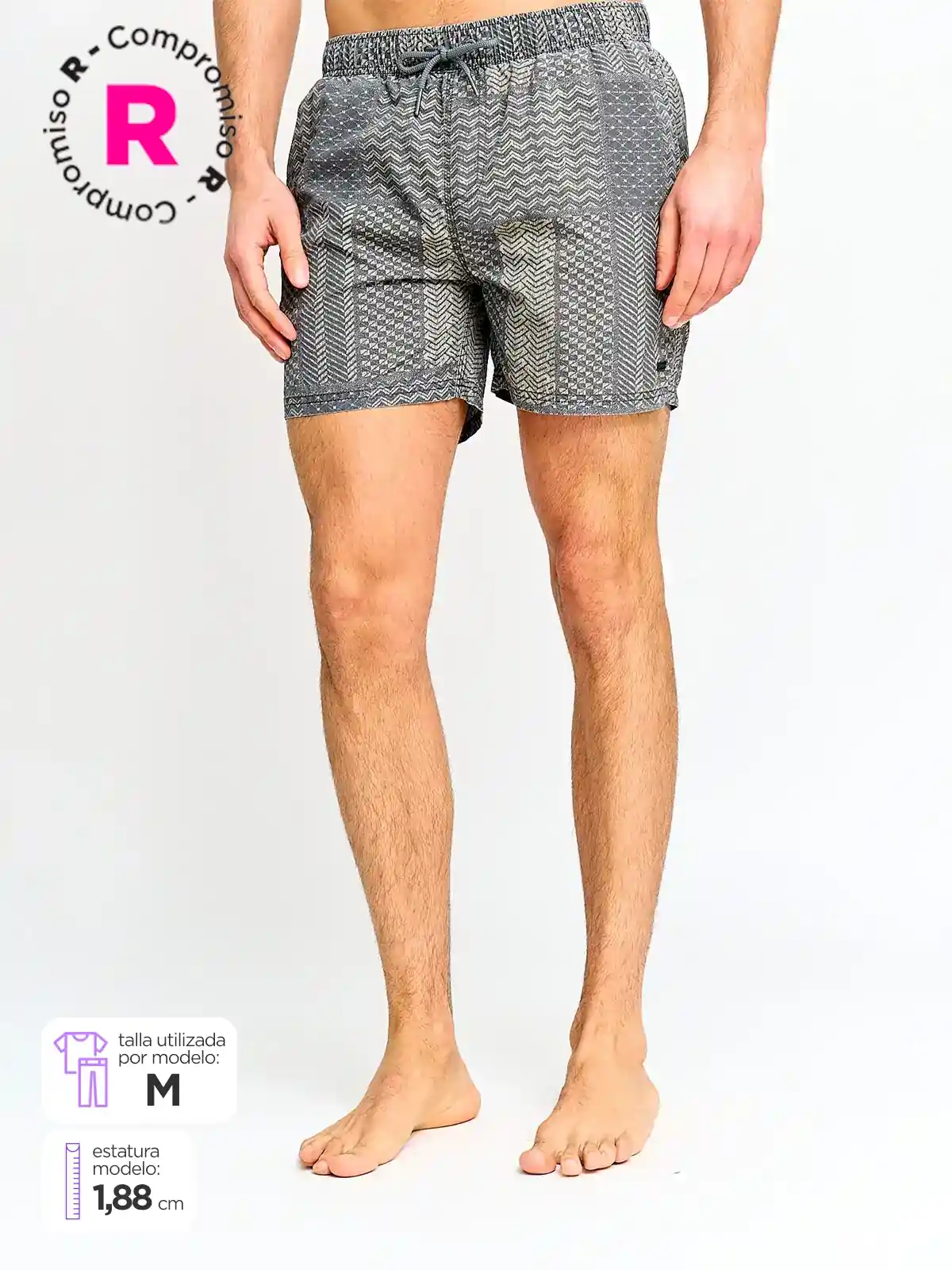 TRAJE DE BAÑO HOMBRE BARBADOS ESTAMPADO - 1
