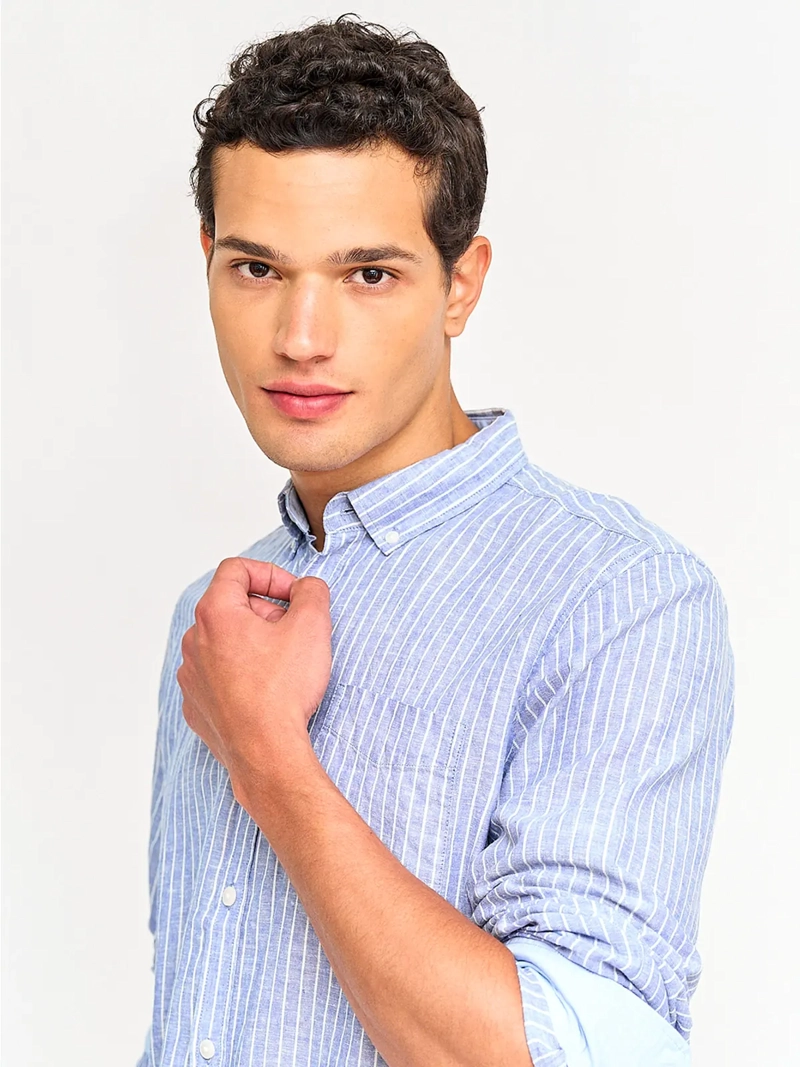 CAMISA HOMBRE KENNETH STEVENS LINO MANGA LARGA LÍNEAS - 3