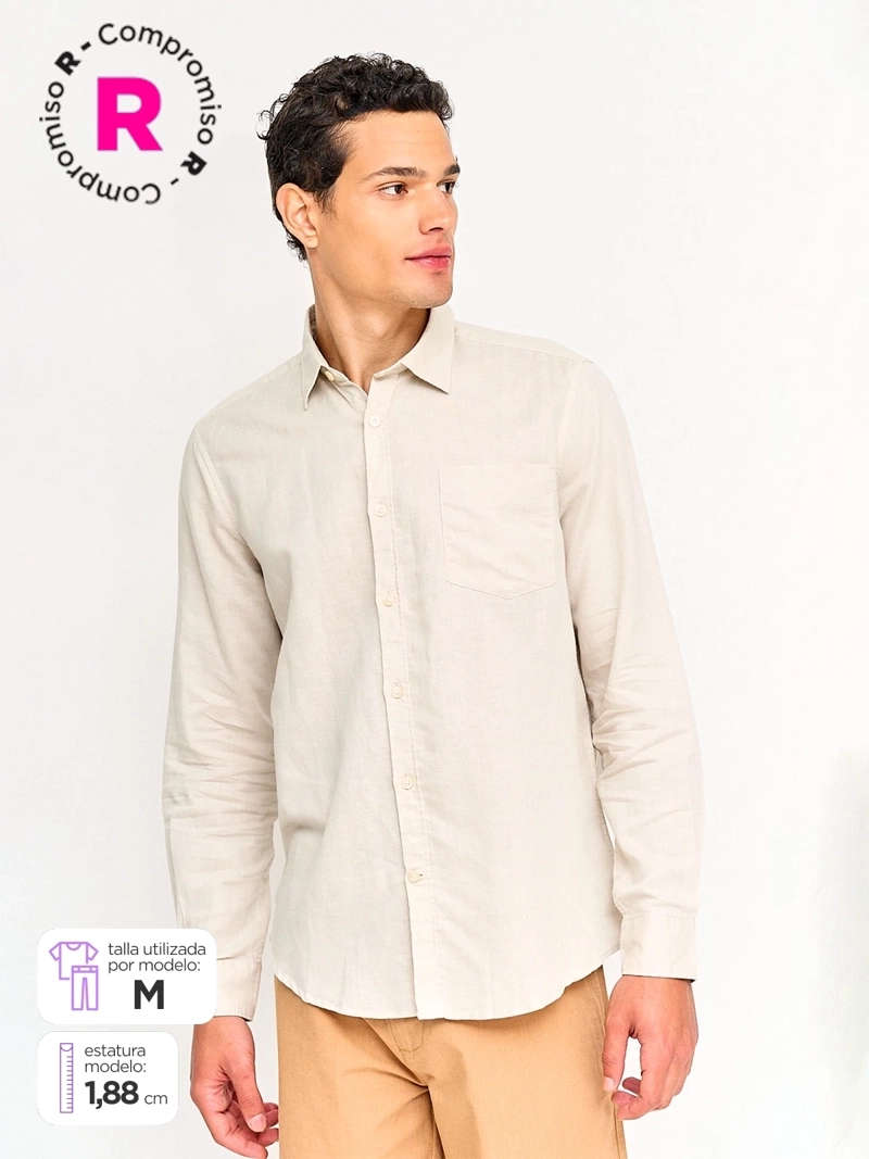 CAMISA HOMBRE REGATTA ALGODÓN MANGA LARGA - 1