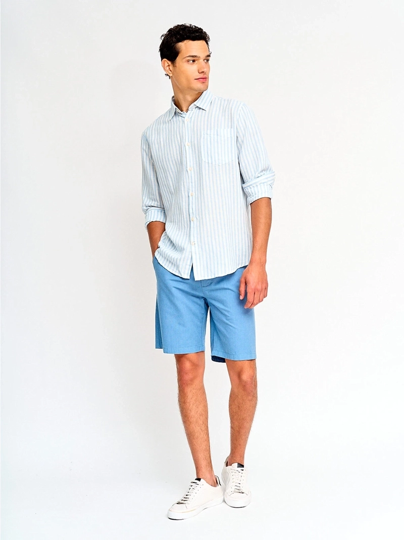 CAMISA HOMBRE REGATTA ALGODÓN MANGA LARGA LÍNEAS - 4