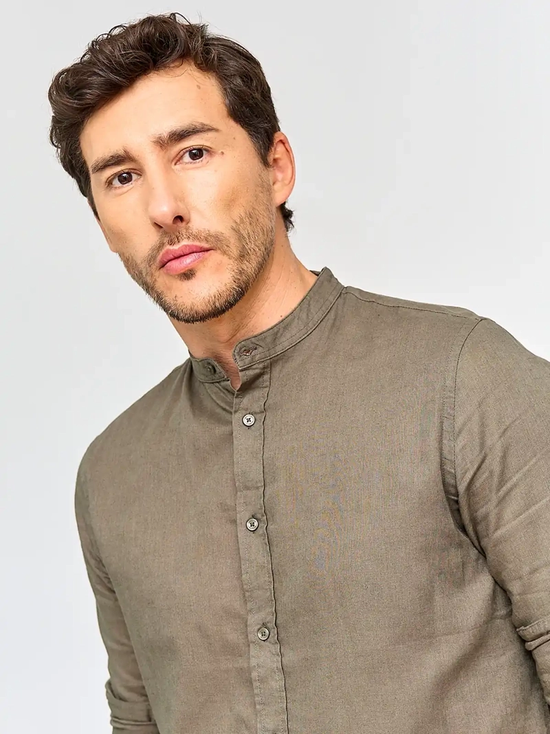 CAMISA HOMBRE MARQUIS ALGODÓN CUELLO MAO MANGA LARGA - 3