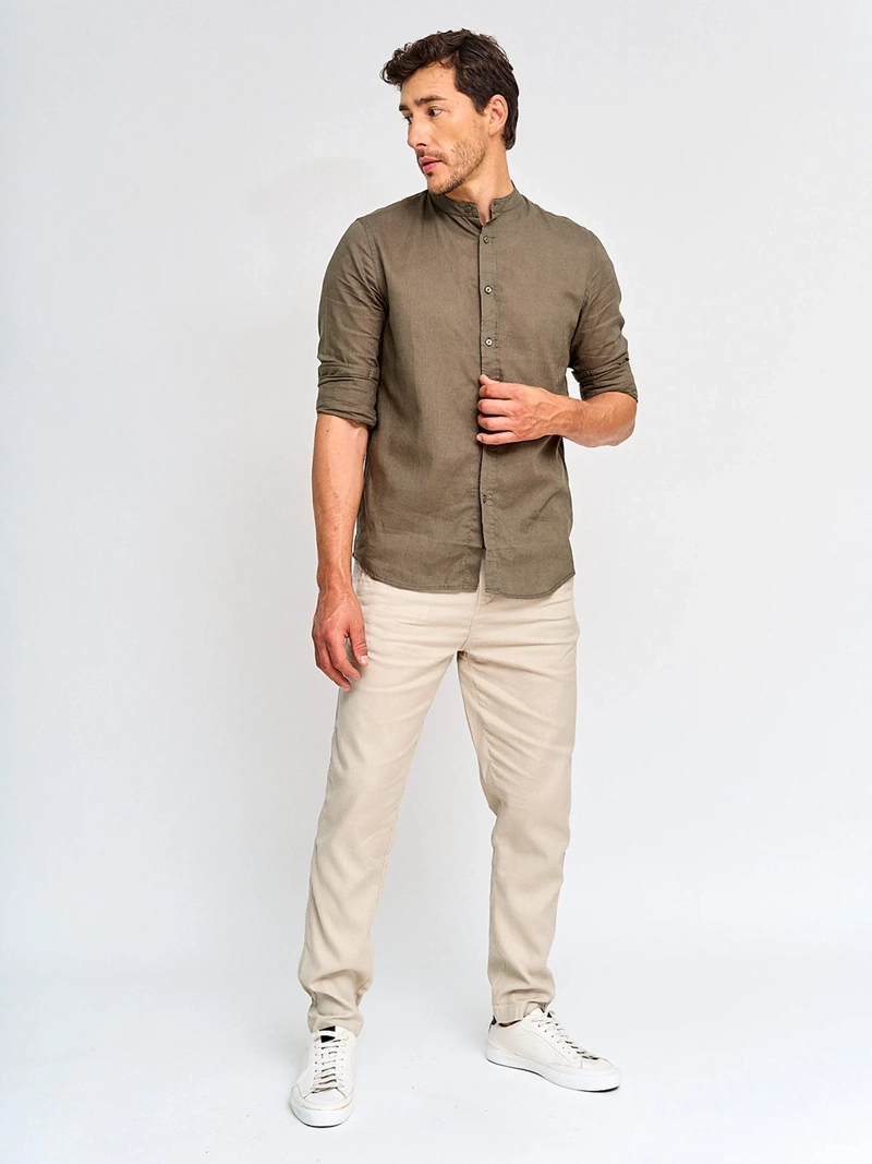 CAMISA HOMBRE MARQUIS ALGODÓN CUELLO MAO MANGA LARGA - 4