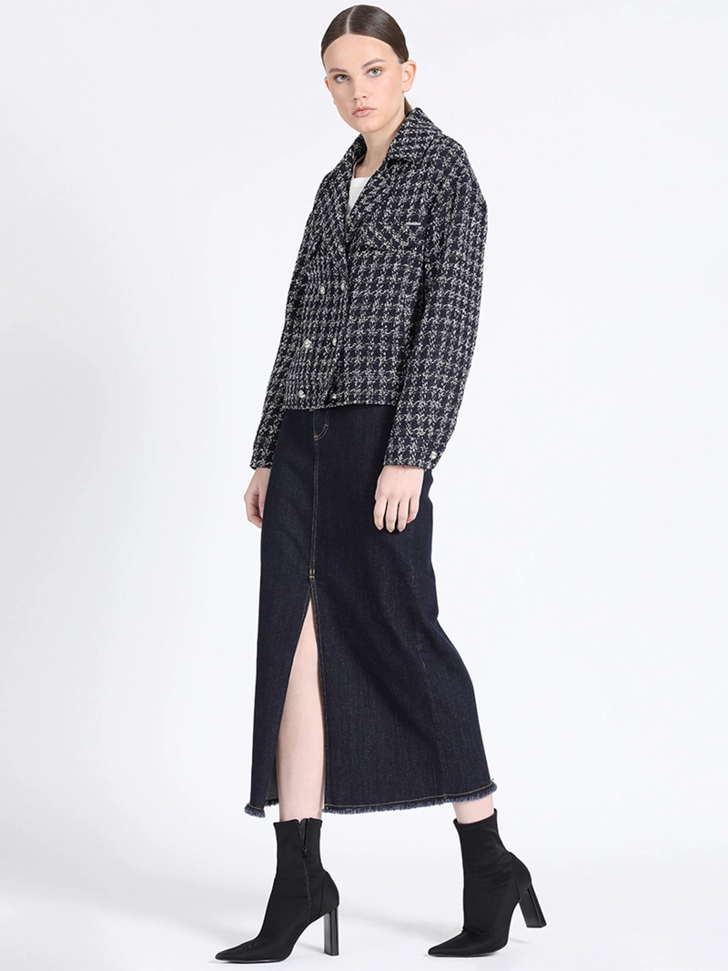 CHAQUETA MUJER LIOLA AZUL CROPPED TWEED - 2