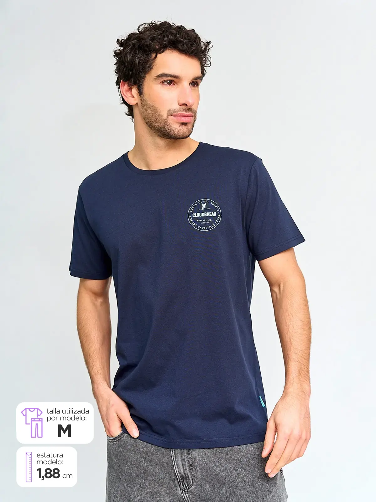 POLERA HOMBRE CLOUDBREAK ALGODÓN MANGA CORTA