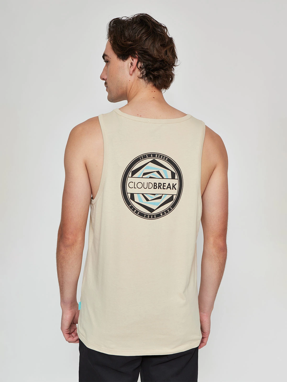 POLERA HOMBRE CLOUDBREAK ALGODÓN SIN MANGAS FRANJAS - 2