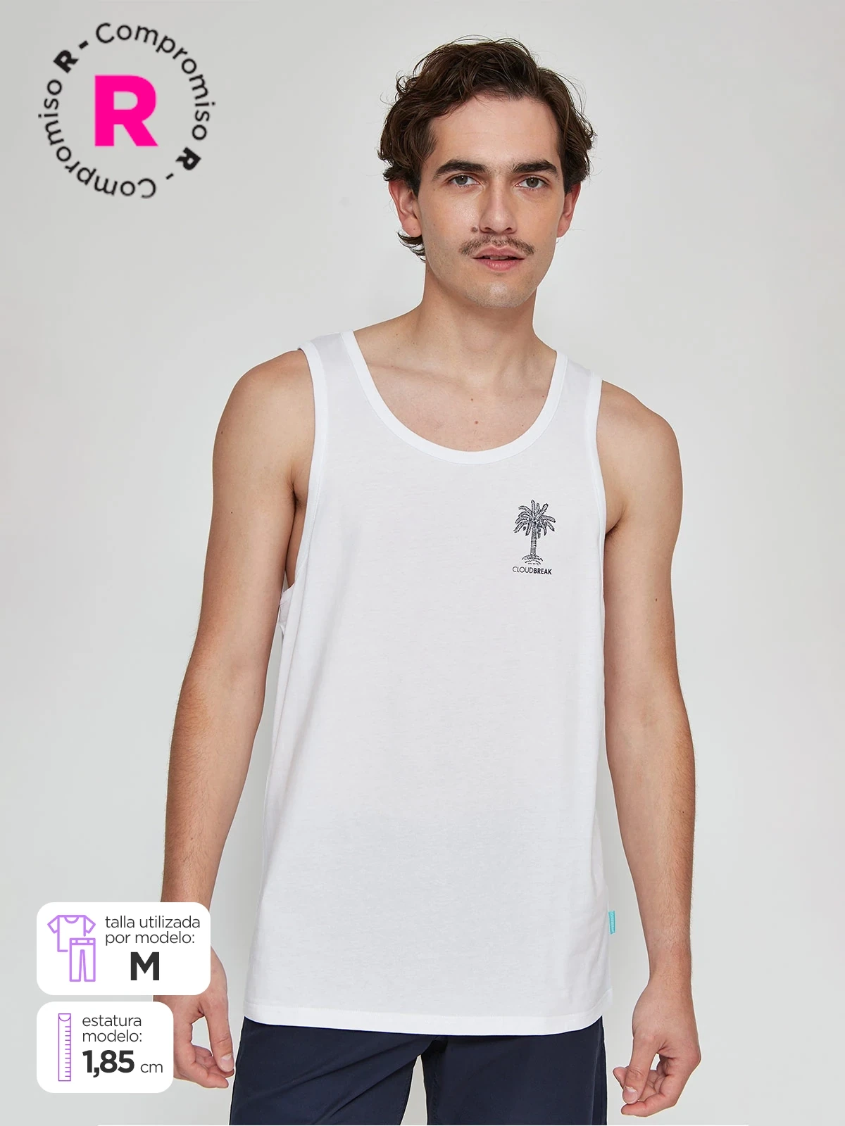 POLERA HOMBRE CLOUDBREAK ALGODÓN SIN MANGAS PRINT - 1