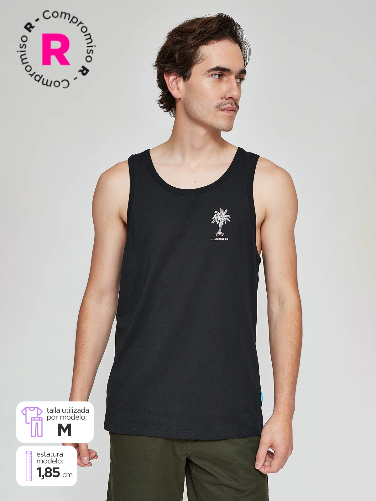 POLERA HOMBRE CLOUDBREAK ALGODÓN SIN MANGAS PRINT - 1