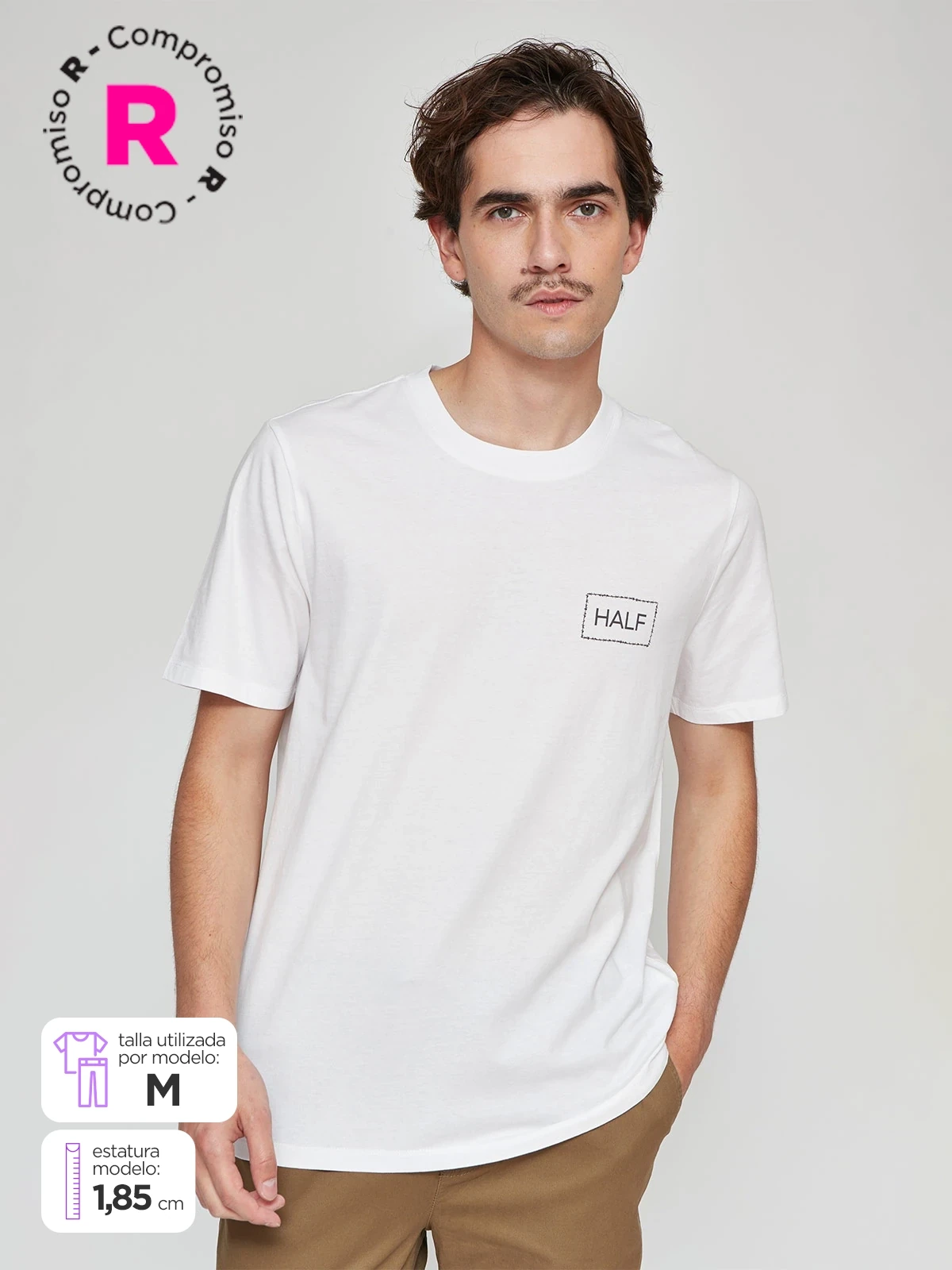 POLERA HOMBRE HALF ALGODÓN MANGA CORTA - 1