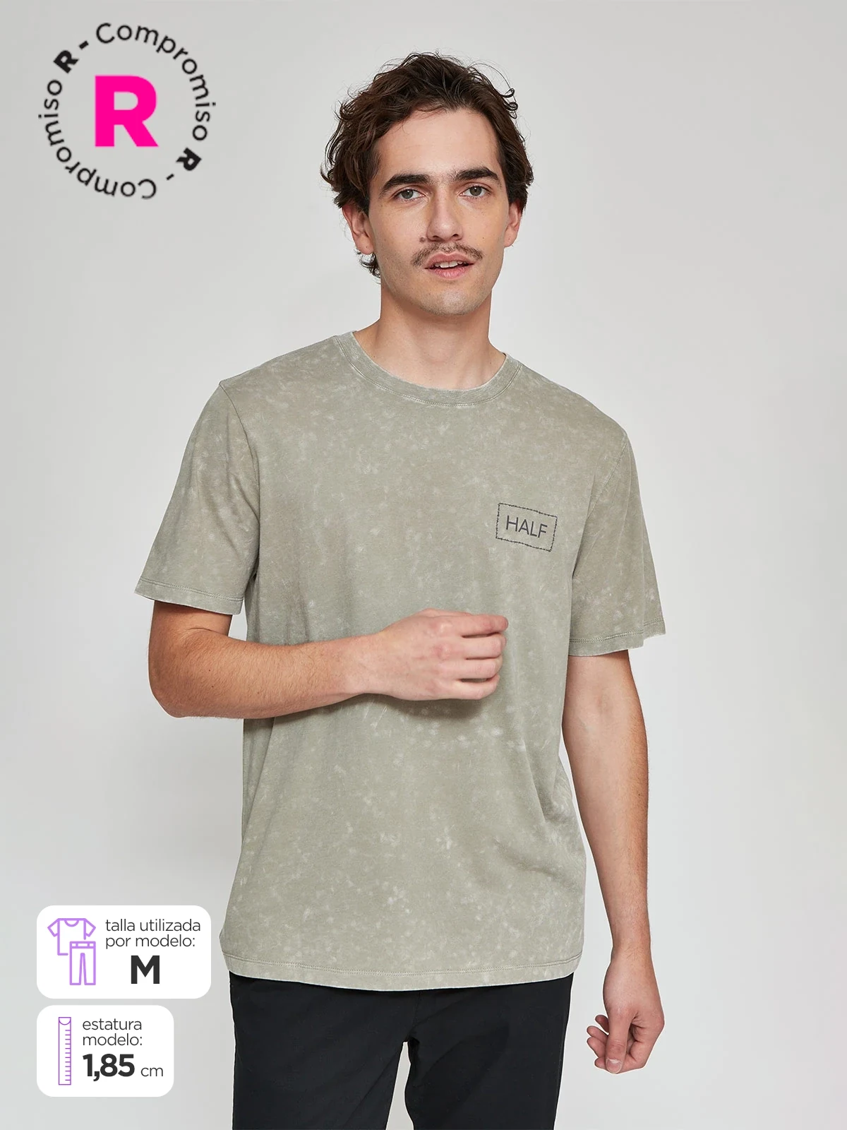 POLERA HOMBRE HALF ALGODÓN MANGA CORTA - 1