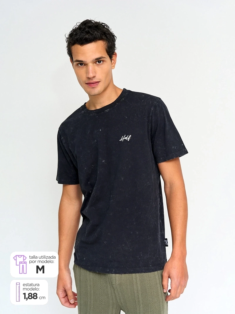 POLERA HOMBRE HALF ALGODÓN MANGA CORTA - 1