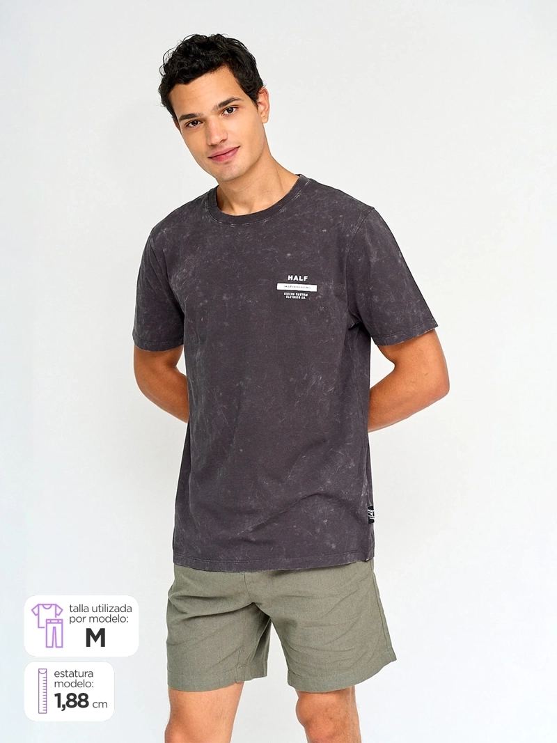 POLERA HOMBRE HALF ALGODÓN MANGA CORTA
