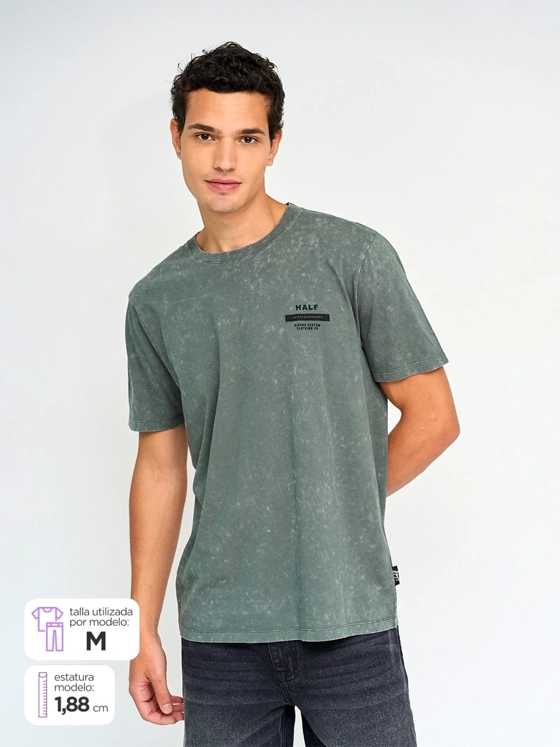 POLERA HOMBRE HALF ALGODÓN MANGA CORTA - 1