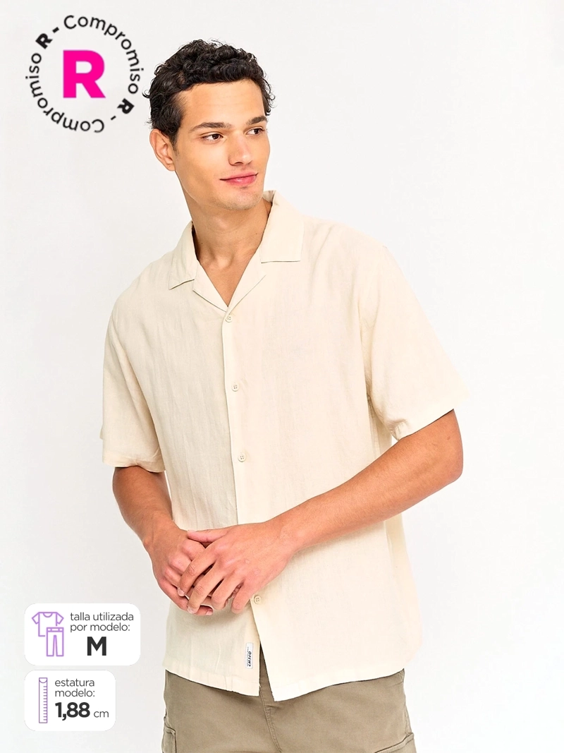 CAMISA HOMBRE INDEX LINO MANGA CORTA