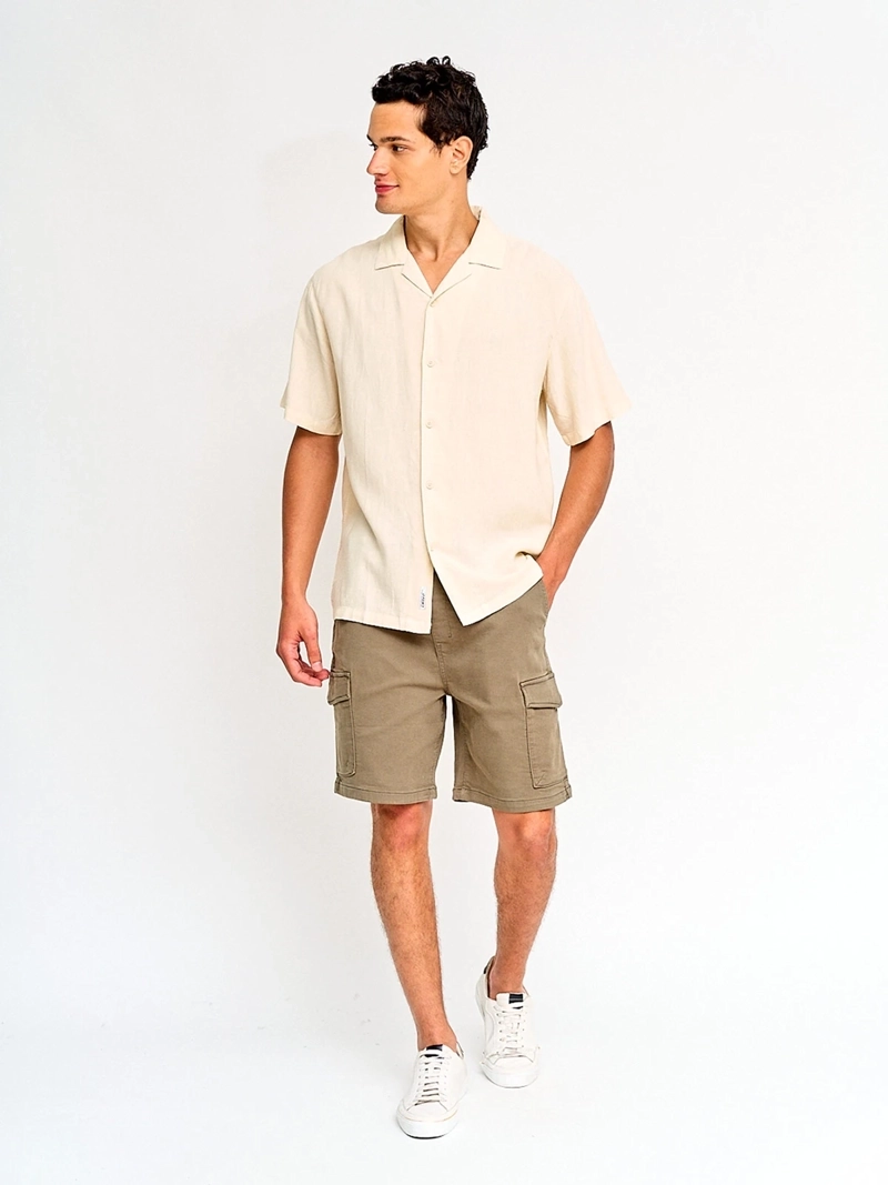 CAMISA HOMBRE INDEX LINO MANGA CORTA - 4