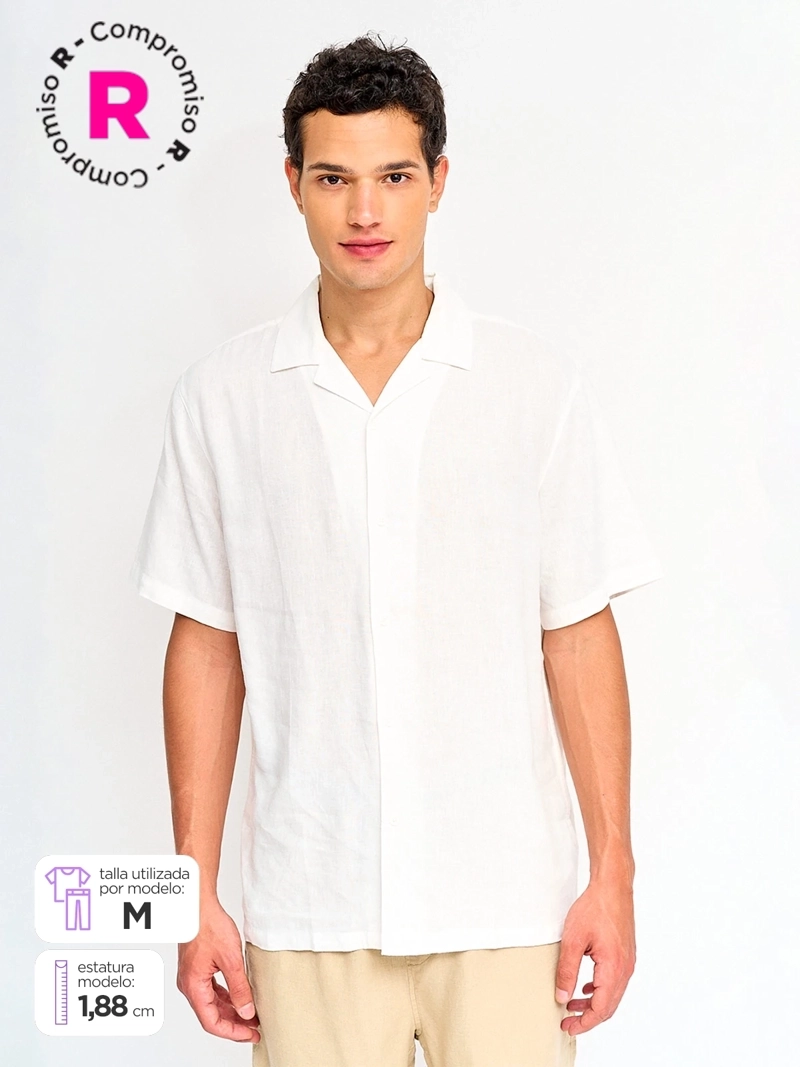 CAMISA HOMBRE INDEX LINO MANGA CORTA