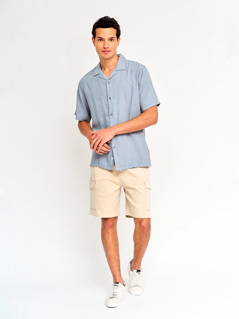 CAMISA HOMBRE INDEX LINO MANGA CORTA - 4