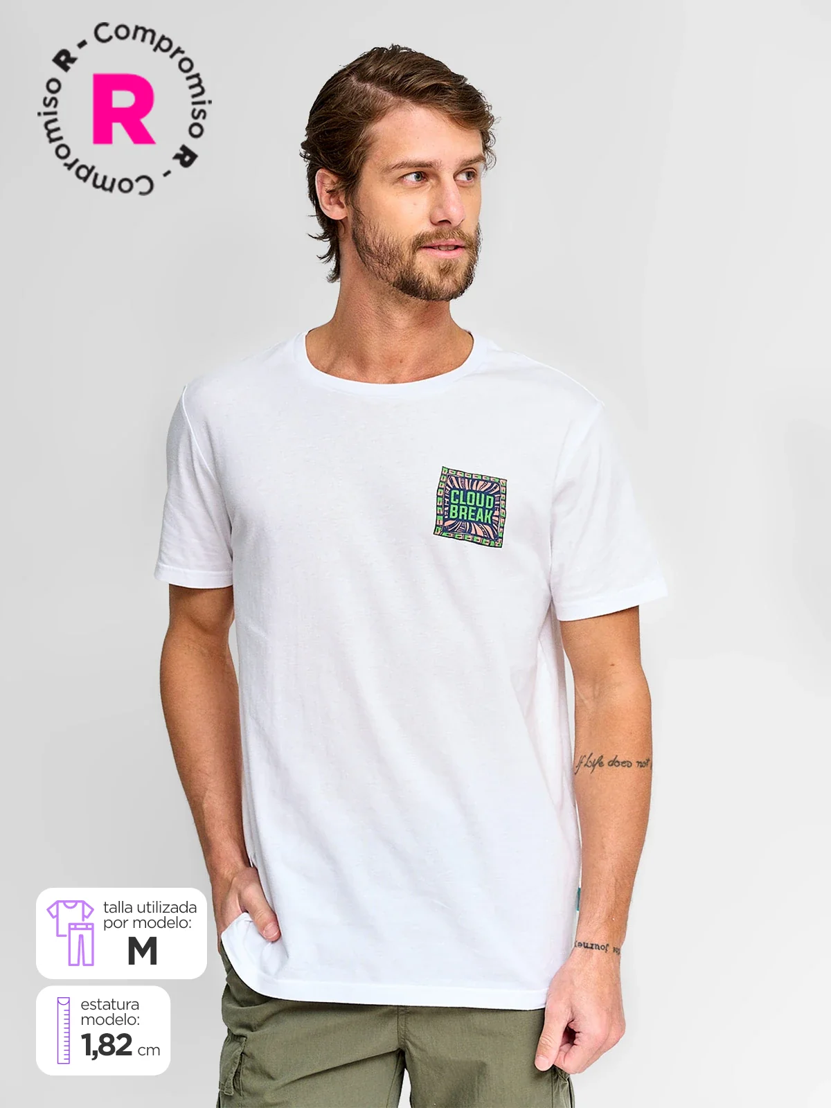 POLERA HOMBRE CLOUDBREAK ALGODÓN MANGA CORTA PRINT