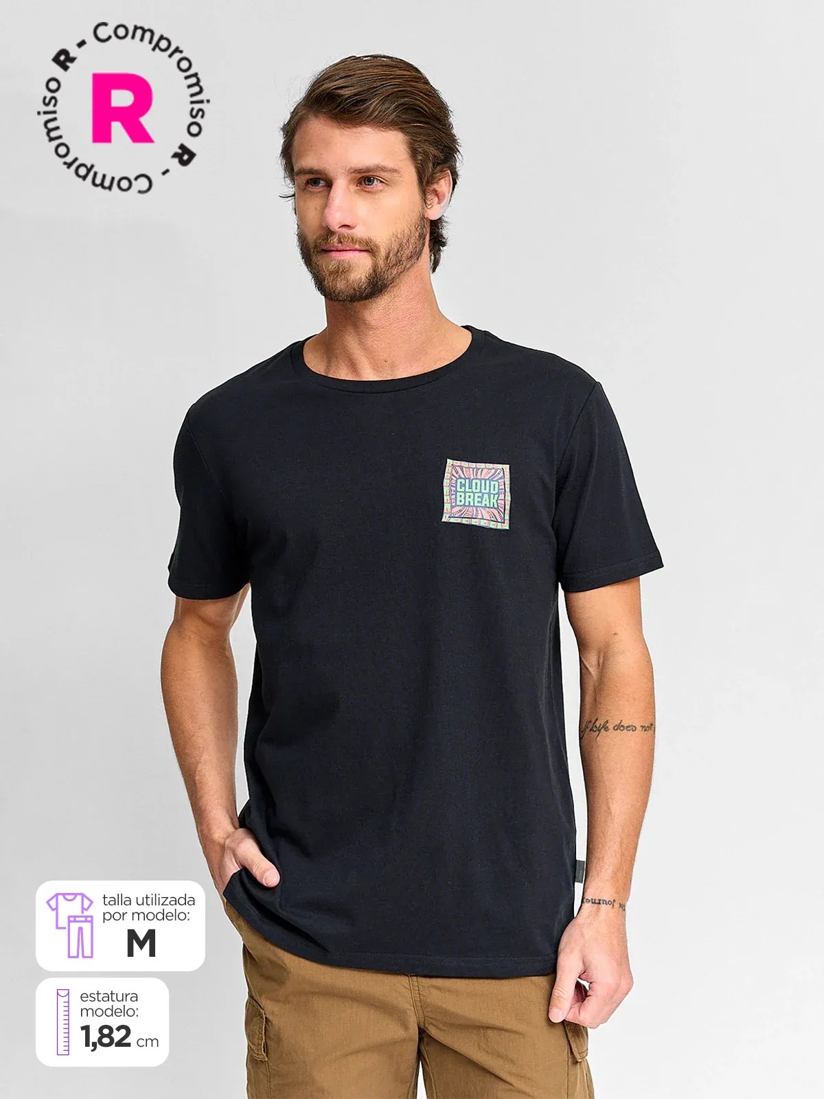 POLERA HOMBRE CLOUDBREAK ALGODÓN MANGA CORTA PRINT