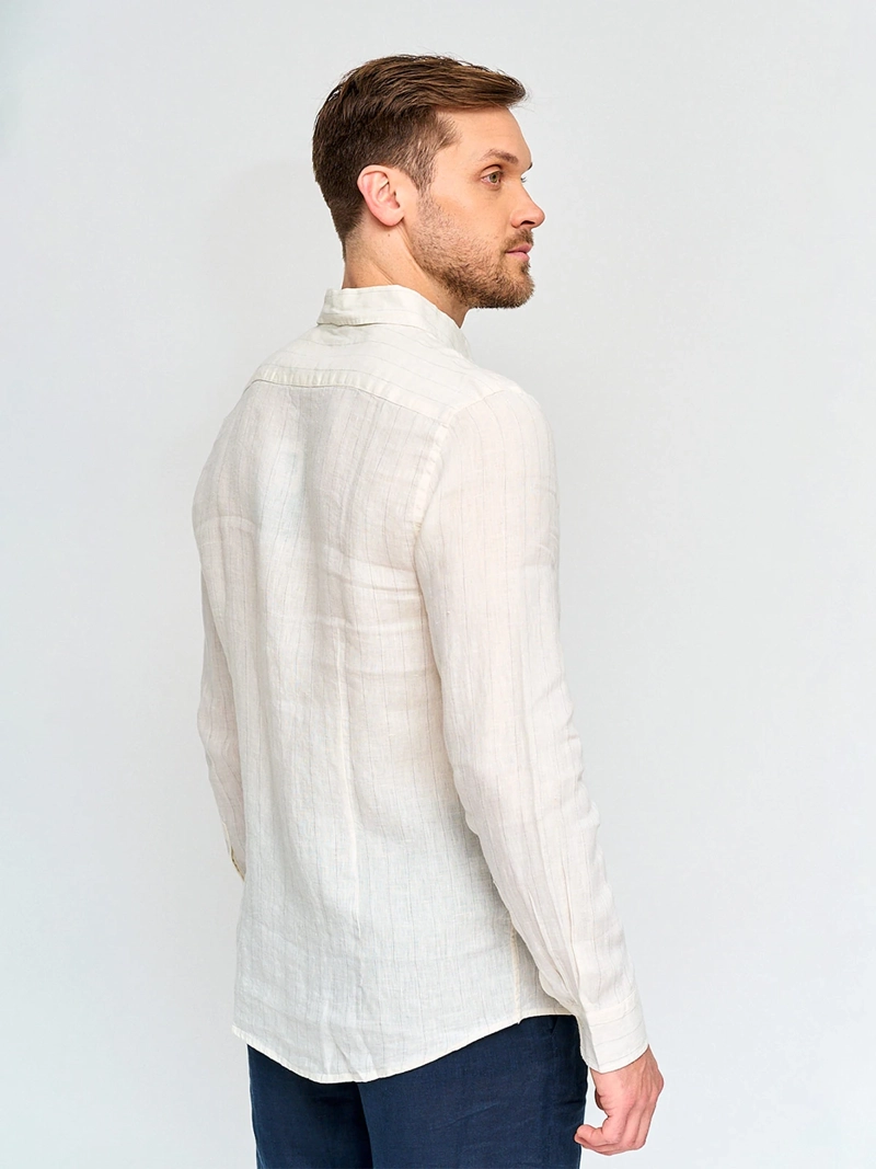CAMISA HOMBRE CACHAREL LINO MANGA CORTA LÍNEAS - 2