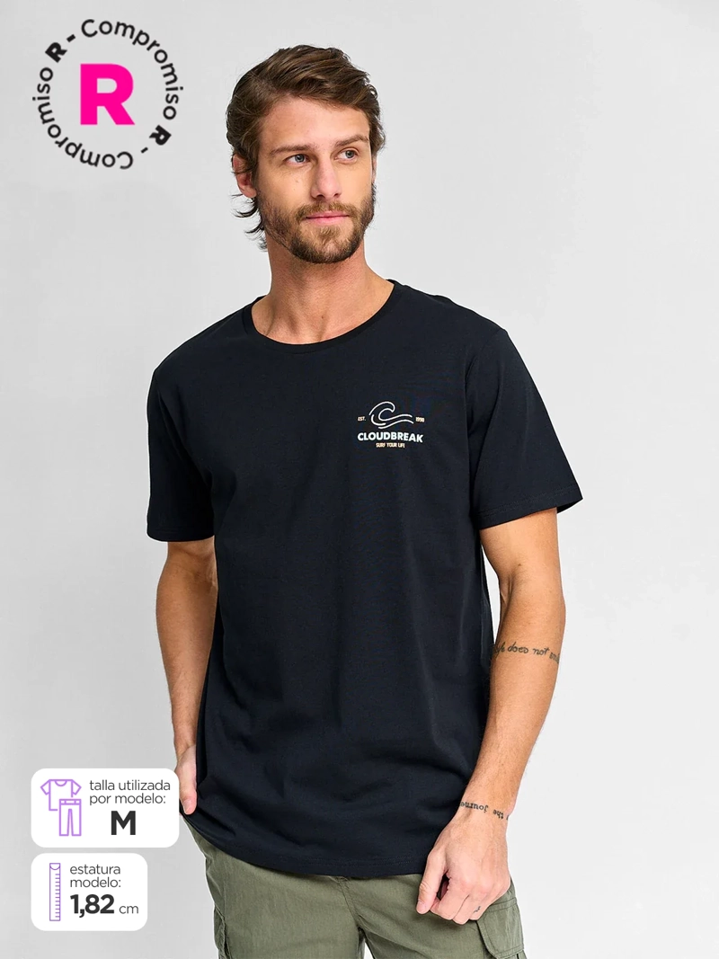POLERA HOMBRE CLOUDBREAK ALGODÓN MANGA CORTA PRINT