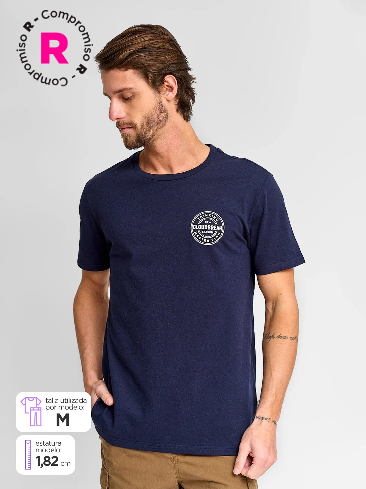 POLERA HOMBRE CLOUDBREAK ALGODÓN MANGA CORTA PRINT