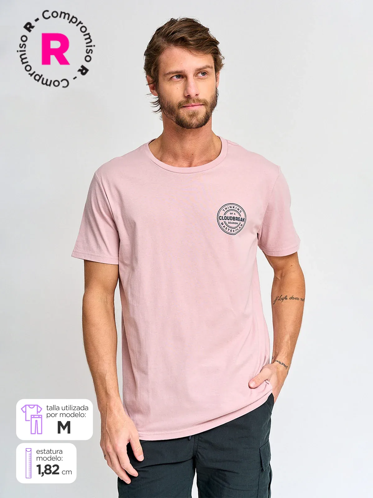 POLERA HOMBRE CLOUDBREAK ALGODÓN MANGA CORTA PRINT - 1