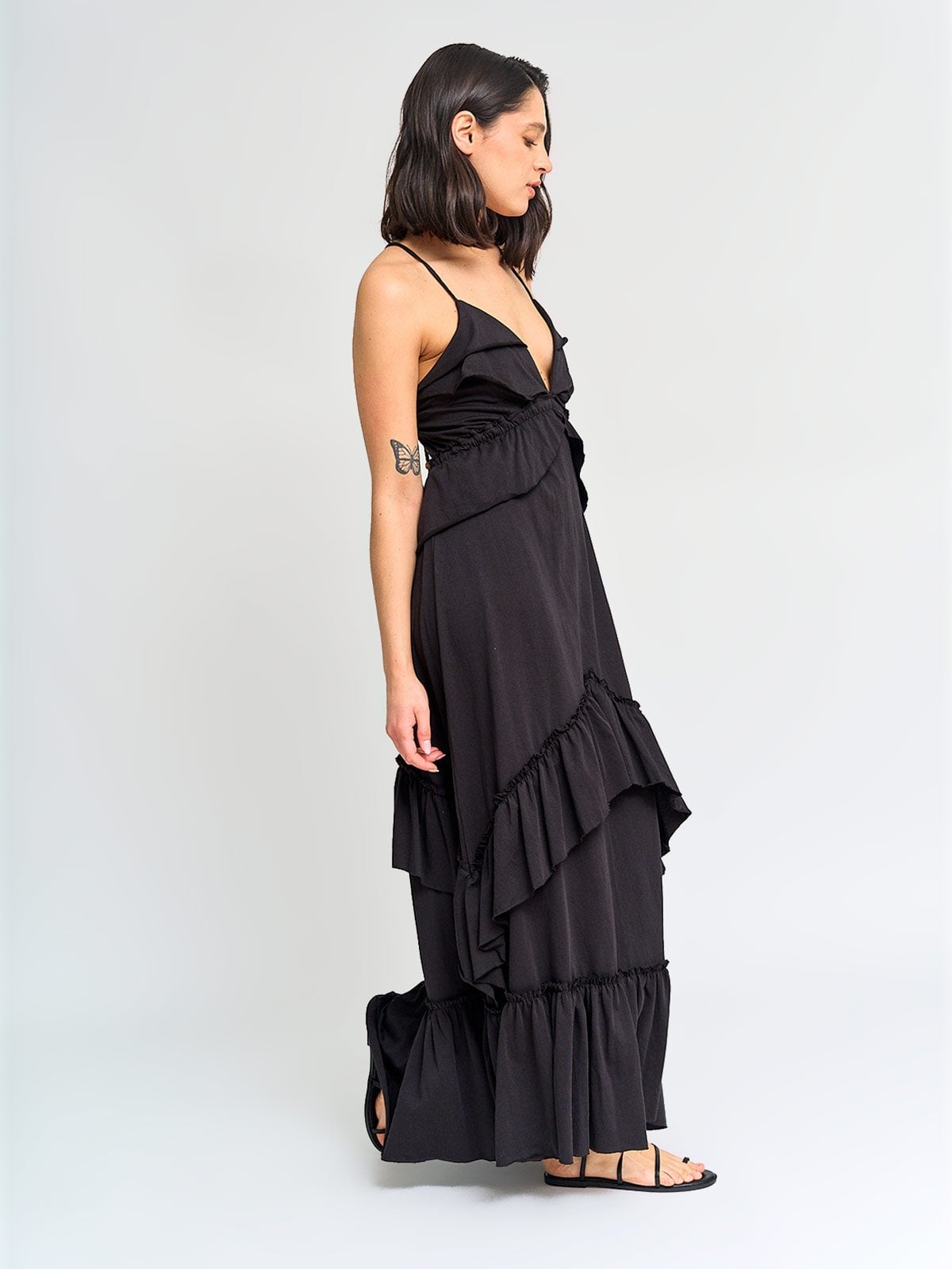 VESTIDO MUJER BARBADOS ALGODÓN LARGO VOLANTES - 2
