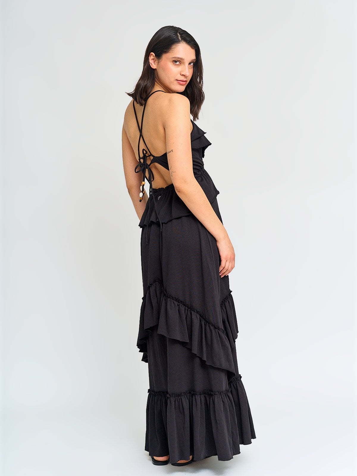 VESTIDO MUJER BARBADOS ALGODÓN LARGO VOLANTES - 3