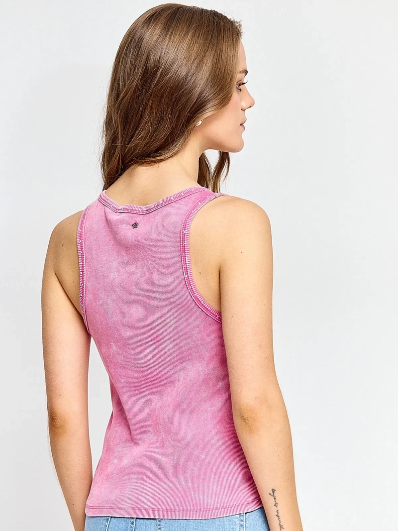 POLERA MUJER BARBADOS ALGODÓN SIN MANGAS TACHAS - 2