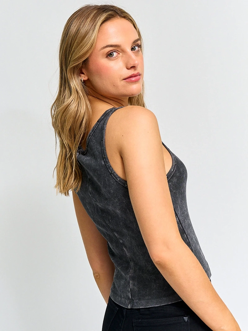 POLERA MUJER BARBADOS ALGODÓN SIN MANGAS TACHAS - 2