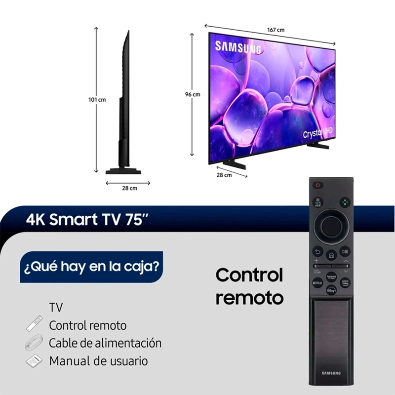 SMART TV SAMSUNG LED 4K UHD 75” CRYSTAL U8200F - 3