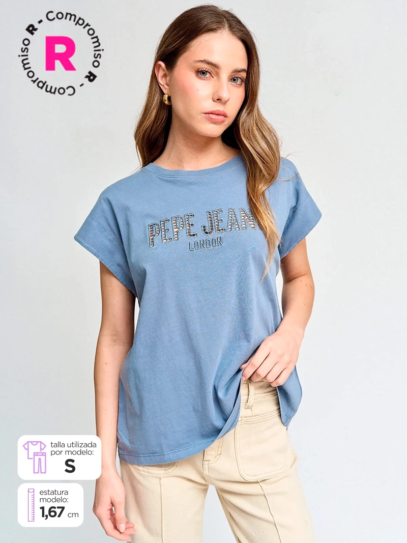 POLERA MUJER PEPE JEANS ALGODÓN CALADO - 1