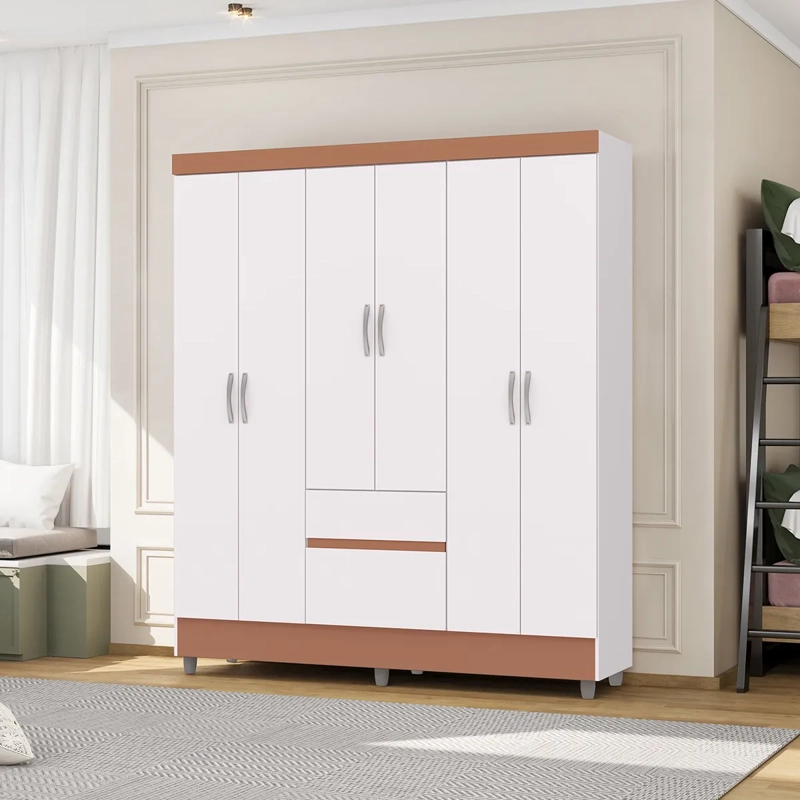 CLÓSET VEKKA HOME IDEAL 6 PUERTAS 2 CAJONES BLANCO - 10