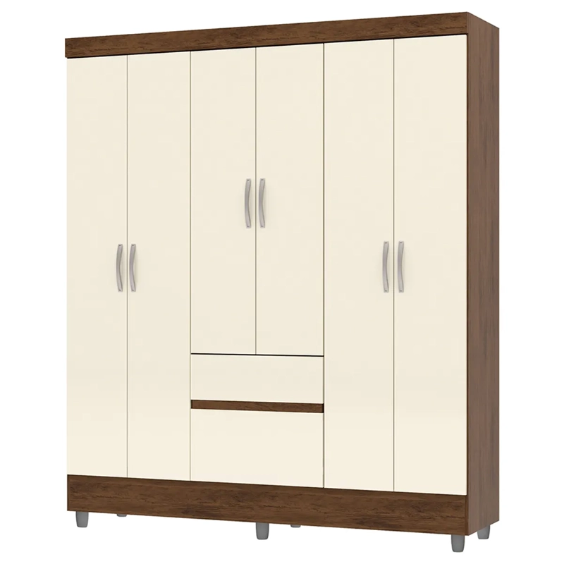 CLÓSET VEKKA HOME IDEAL 6 PUERTAS 2 CAJONES CREMA - 1