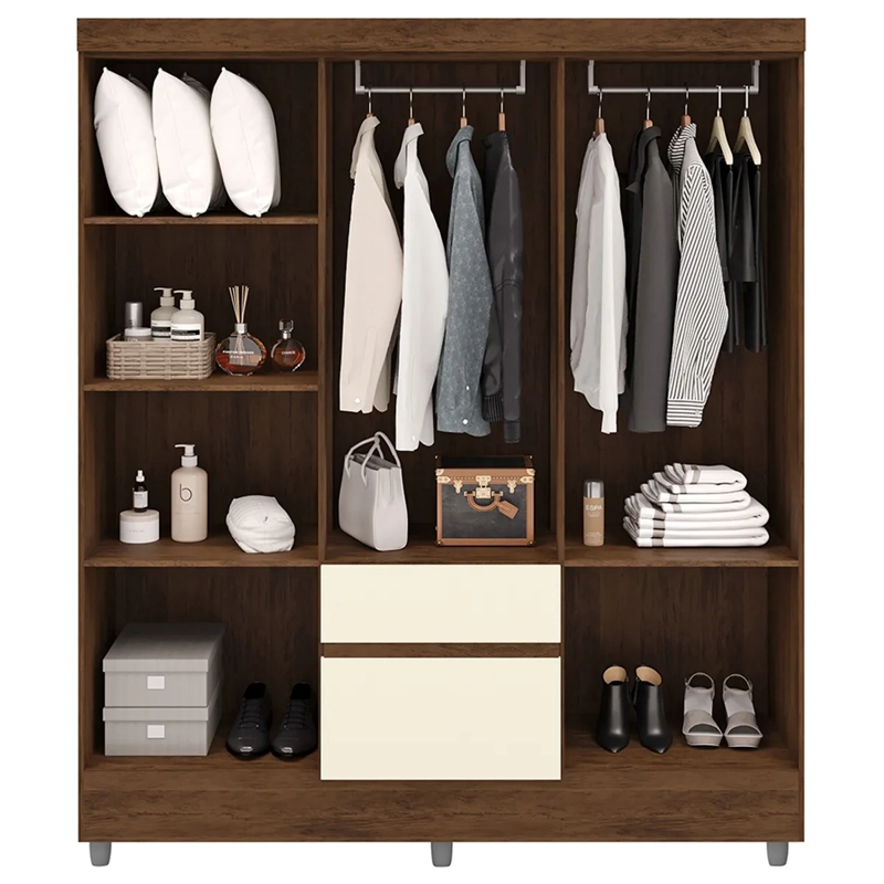 CLÓSET VEKKA HOME IDEAL 6 PUERTAS 2 CAJONES CREMA - 3