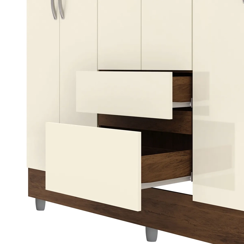 CLÓSET VEKKA HOME IDEAL 6 PUERTAS 2 CAJONES CREMA - 5