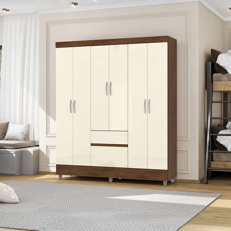 CLÓSET VEKKA HOME IDEAL 6 PUERTAS 2 CAJONES CREMA - 8