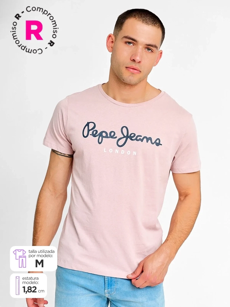 POLERA HOMBRE PEPE JEANS ALGODÓN CUELLO REDONDO MANGA CORTA - 1