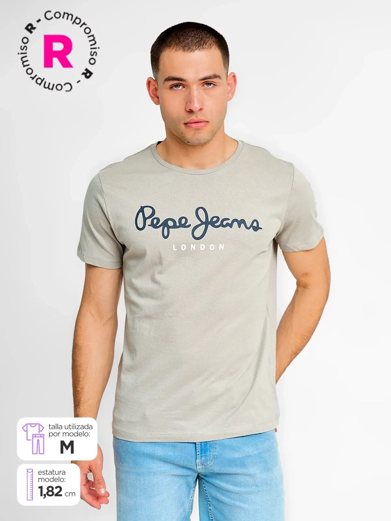 POLERA HOMBRE PEPE JEANS ALGODÓN MANGA CORTA CUELLO REDONDO
