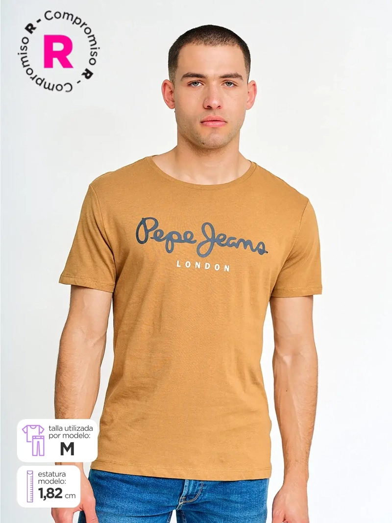 POLERA HOMBRE PEPE JEANS ALGODÓN MANGA CORTA CUELLO REDONDO - 1